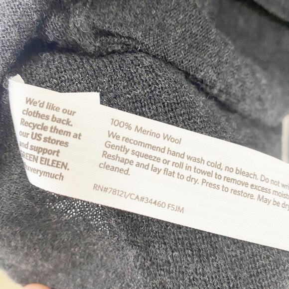 eileen fisher merino wool drapey sweater cardigan size small - Picture 7 of 7